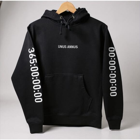 Unus Annus Hoodie The End Size Small Black 365 Countdown Graphic - Picture 1 of 8